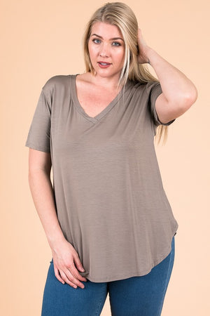 Plus Emma V Neck Top