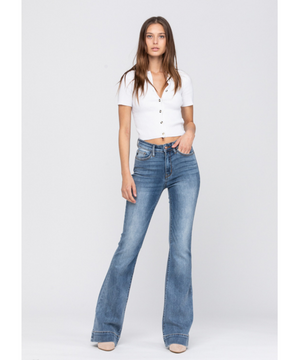 Mid Rise Trouser Flare Jeans