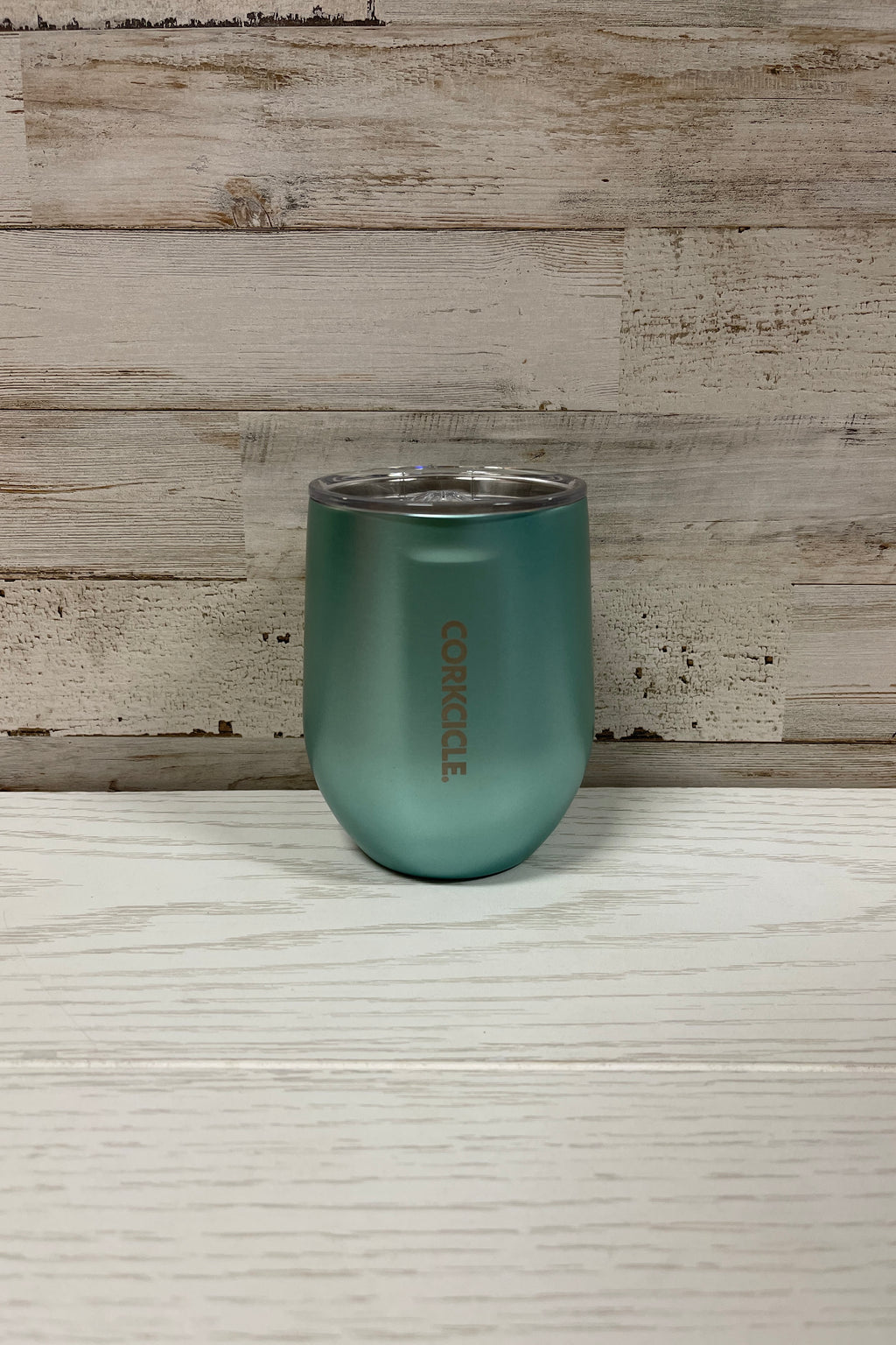 Corkcicle 12 oz Stemless Wine Glass- Metallic Jade