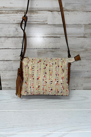 Sabrina Side Stitch Crossbody Bag With Tassel