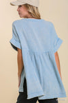 Cuff Sleeve Cotton Gauze Top