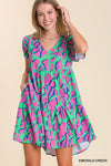 Abstract Print Tier Dress