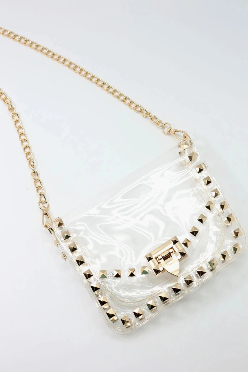 Camila Clear Studded Crossbody Bag