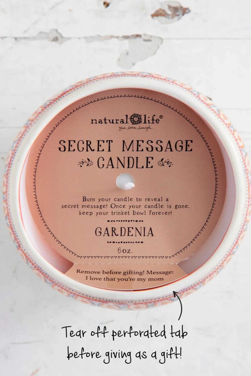 Natural Life Artisan Secret Message (I Love Mom) Candle