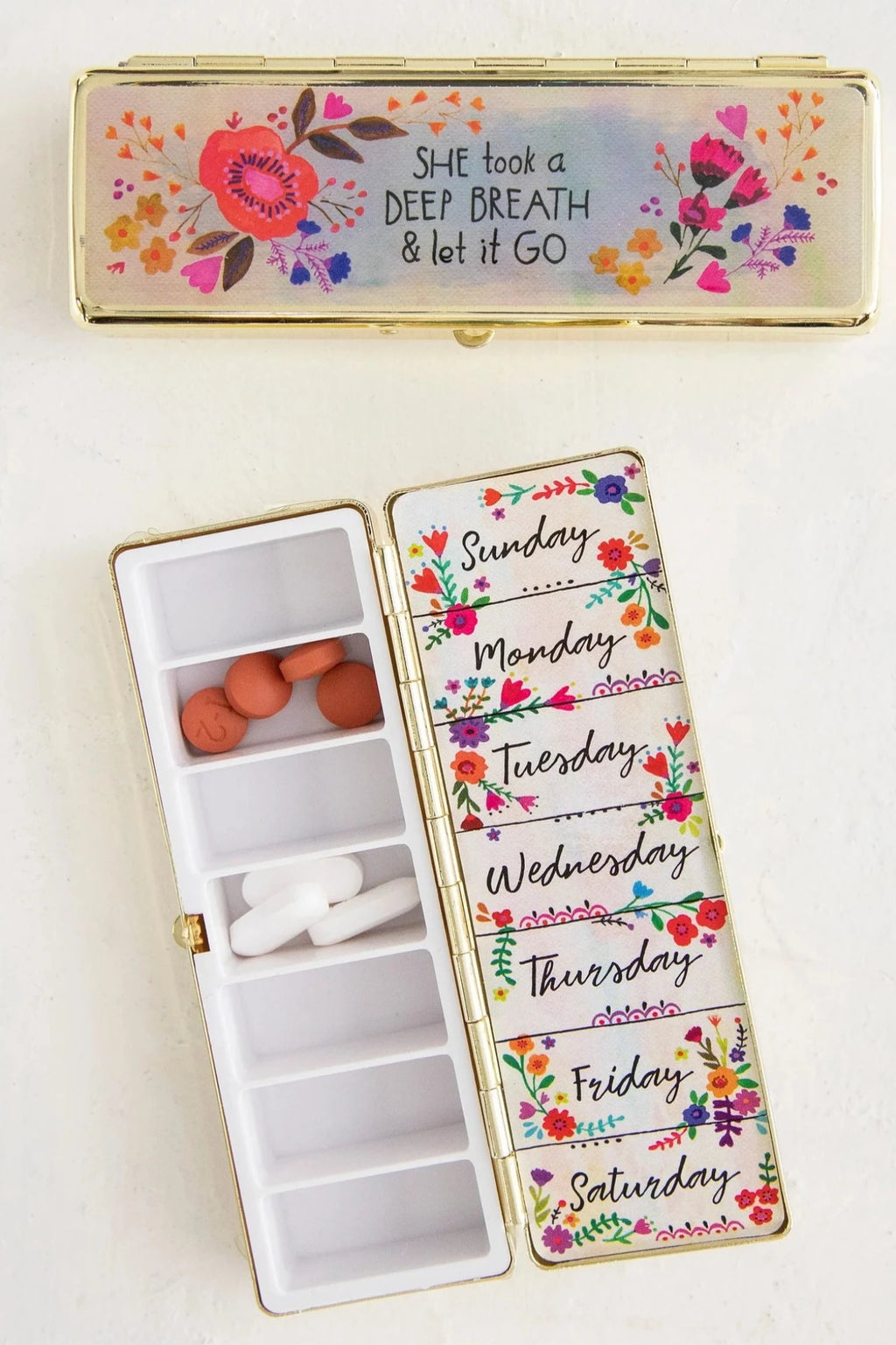 Natural Life Daily Pill Box- She Let It Go