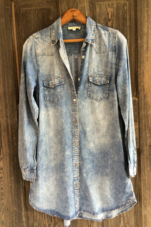 Chambray Denim Dress - Free Souls Boutique
