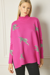 Cheetah Mock Neck Sweater