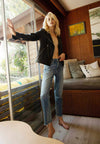 Patience High Rise Straight Raw Distressed Jeans