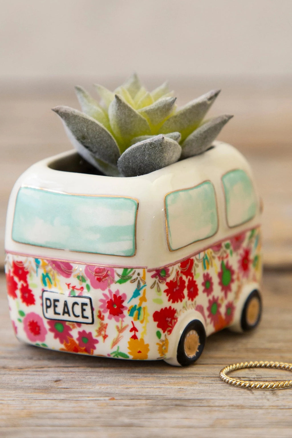 Natural Life Hanging Car Succulent-Live Happy Van