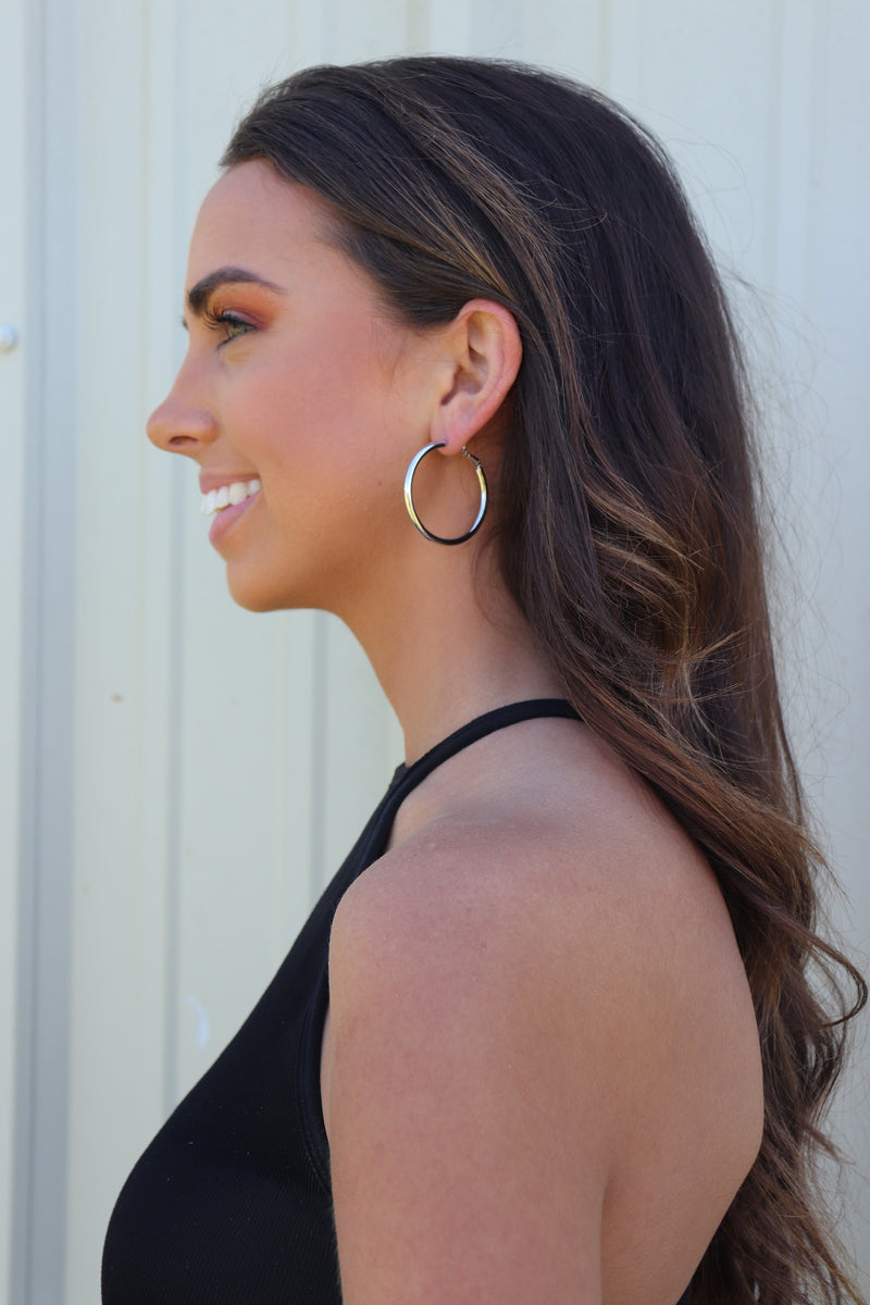 Medium Silver Hoop Earrings - Free Souls Boutique