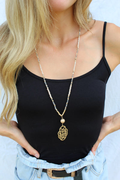 Filigree Pendant Bead And Ball Necklace - Free Souls Boutique