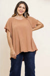 Plus Pintuck Fringe Hem Top - Free Souls Boutique