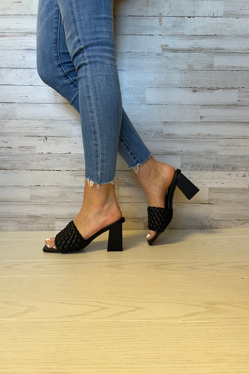 Fedora Braided Slip On Heels