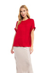 Round Neck Plisse Blouse