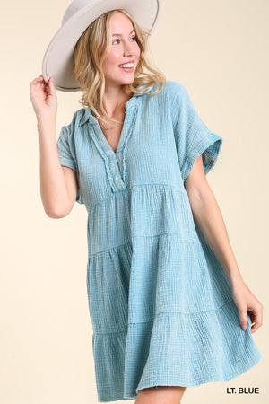 SS Cotton Gauze Tier Dress