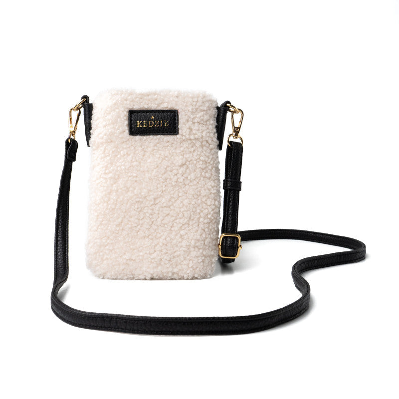 Kedzie Phone Crossbody Bag - Vegan Sherpa