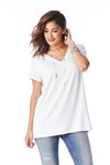 V-Neck Short Sleeve Top - Free Souls Boutique