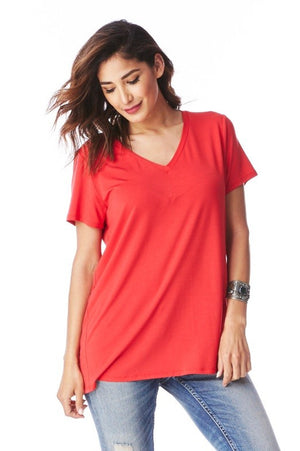 V-Neck Short Sleeve Top - Free Souls Boutique