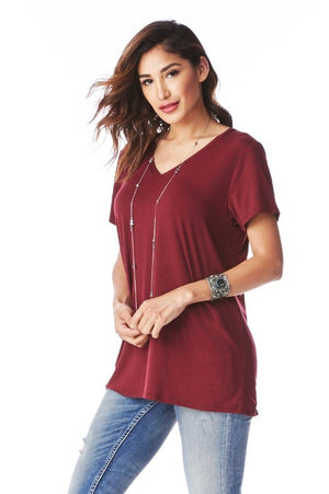 V-Neck Short Sleeve Top - Free Souls Boutique