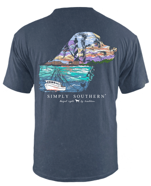 Guys SS Lighthouse Dog Silhouette Tee