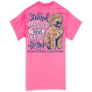 Stressed Blessed And Doodle Obsessed SS Graphic Tee