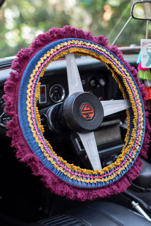 Natural Life Steering Wheel Cover- Velvet Berry