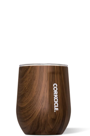 Corkcicle 12 oz Stemless Wine Glass - Walnut Wood - Free Souls Boutique