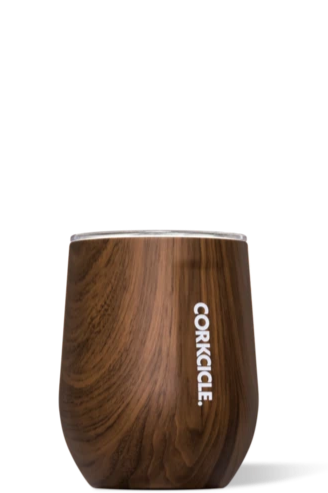Corkcicle 12 oz Stemless Wine Glass - Walnut Wood - Free Souls Boutique