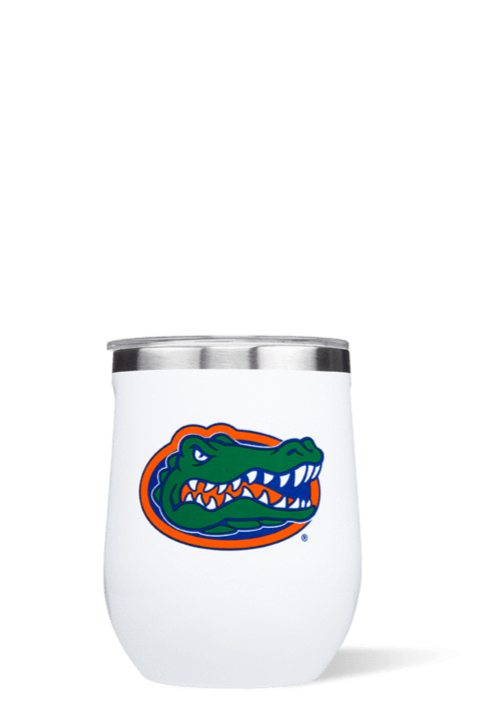 Corkcicle 12 oz Stemless Wine Glass - UF Gator Logo