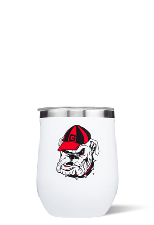 Corkcicle 12 oz Stemless Wine Glass - UGA Bulldogs Logo