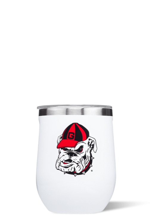 Corkcicle 12 oz Stemless Wine Glass - UGA Bulldogs Logo