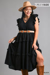 Plus Flutter Tier Midi Dress