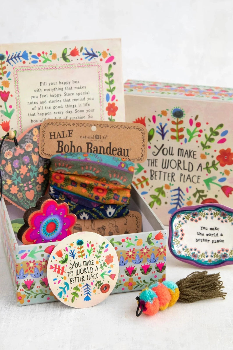 Natural Life Happy Box Gift Set- You Make The World A Better Place
