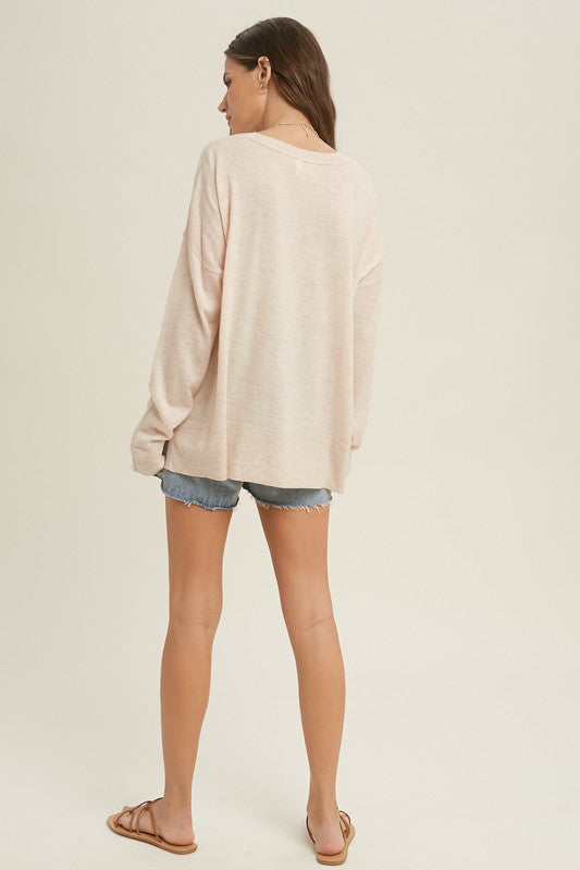 Single Pocket Oversized Knit Top