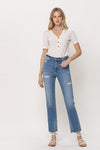 Patience High Rise Straight Raw Distressed Jeans