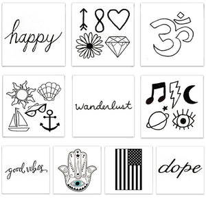 Inked Temporary Tattoos - Black and White - Free Souls Boutique