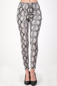 Plus Snake Print Brushed Leggings