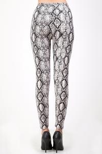 Plus Snake Print Brushed Leggings