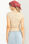 Ruched Bust Ribbed Top