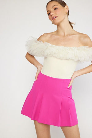 Pleat Mini Skirt