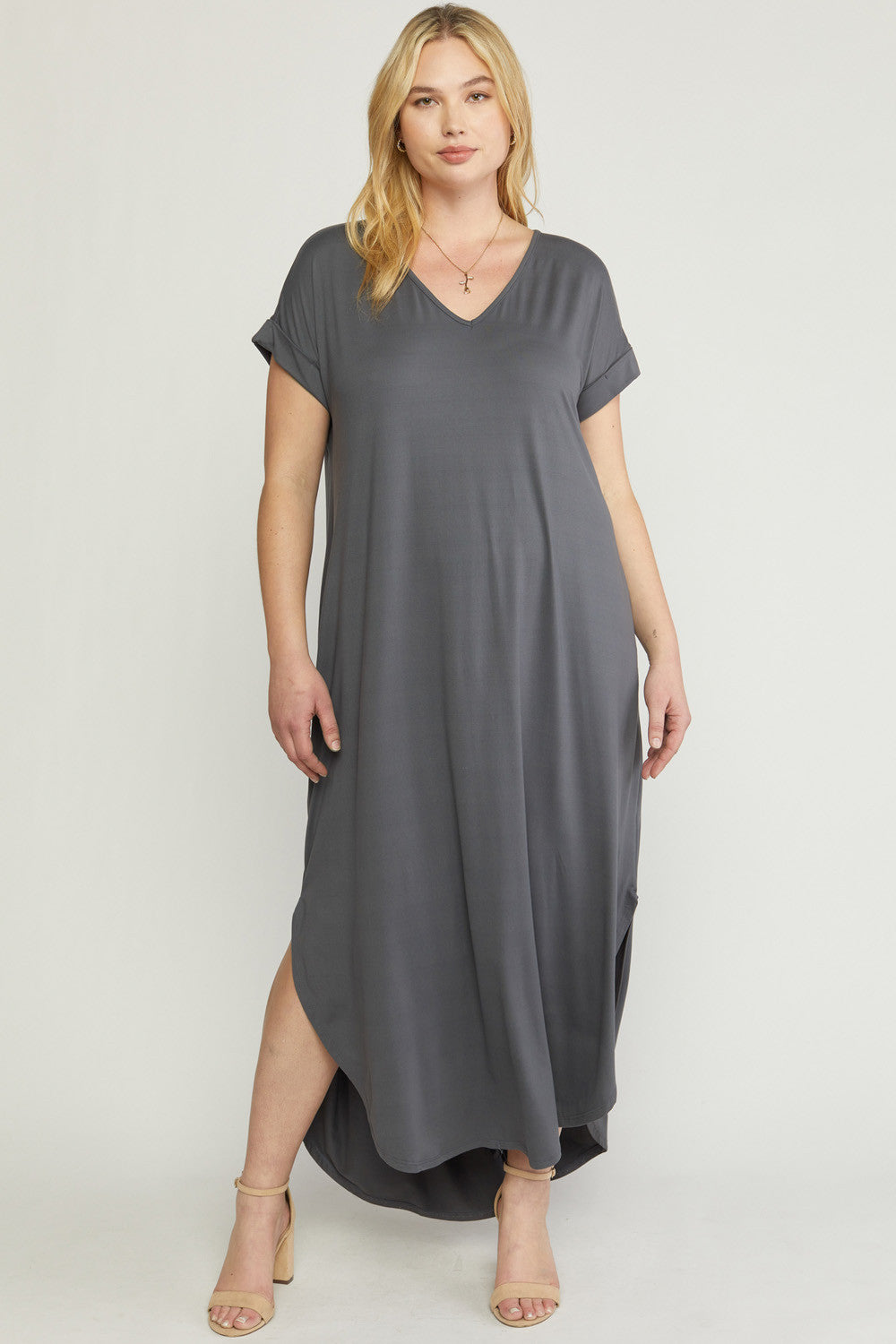 Plus SS TShirt Maxi Dress - Free Souls Boutique