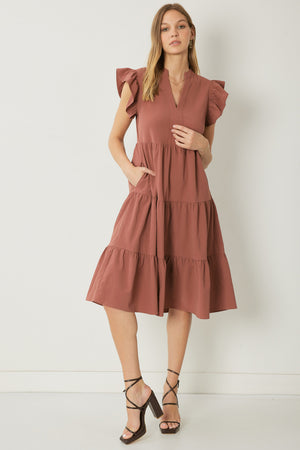 Ruffle Tiered Midi Dress