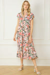 Pintuck Floral Maxi Dress