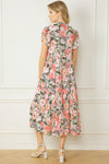 Pintuck Floral Maxi Dress