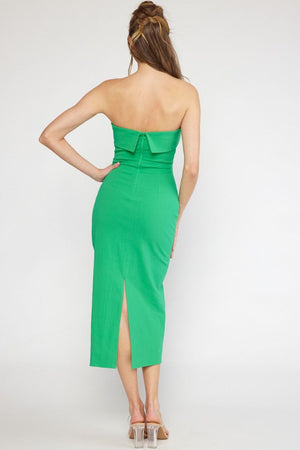 Foldover Strapless Maxi Dress