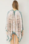 Asymm Satin Print Kimono
