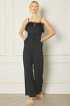 Feather Trim Jumpsuit