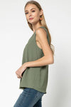 Sleeveless V-Neck Placket Detail Top - Free Souls Boutique