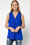 Sleeveless V-Neck Placket Detail Top - Free Souls Boutique