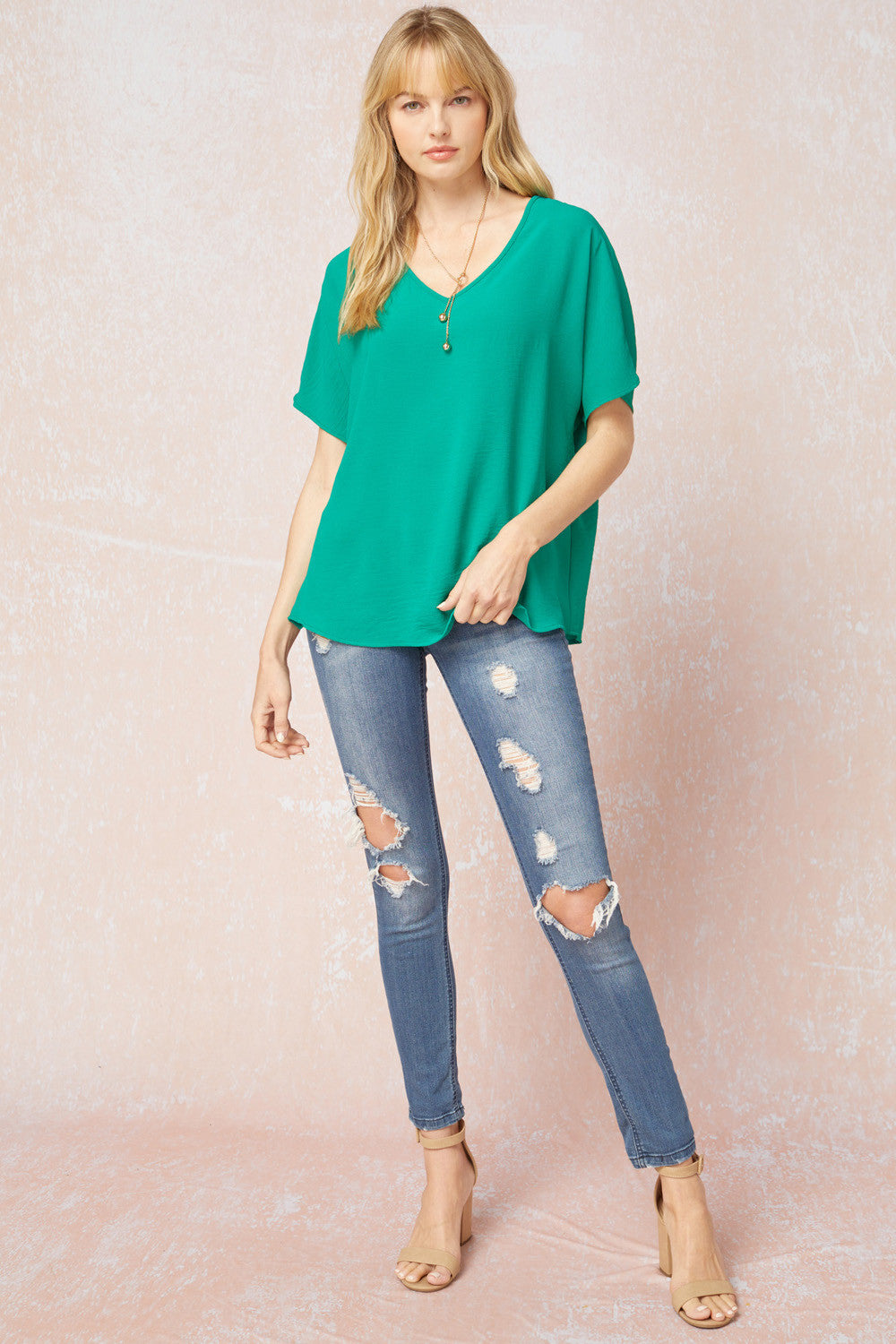 Asymmetric V-Neck Top